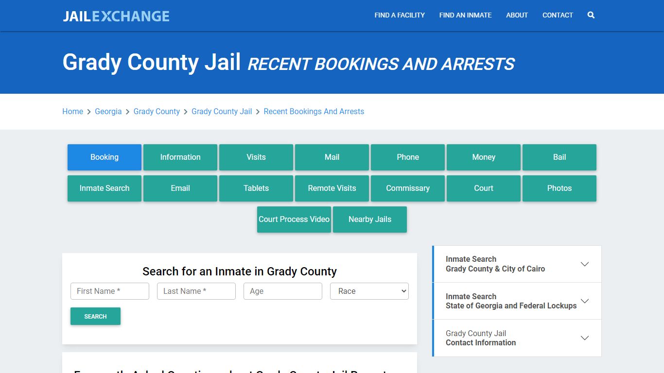 Grady County Jail GA Recent Arrests and Bookings - Jail Exchange