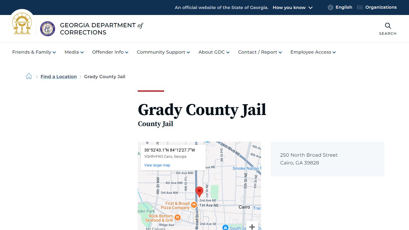 Grady County Jail | Georgia Department of Corrections