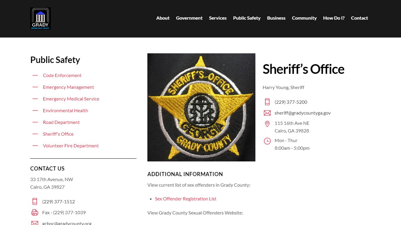 Sheriff’s Office – Grady County, GA